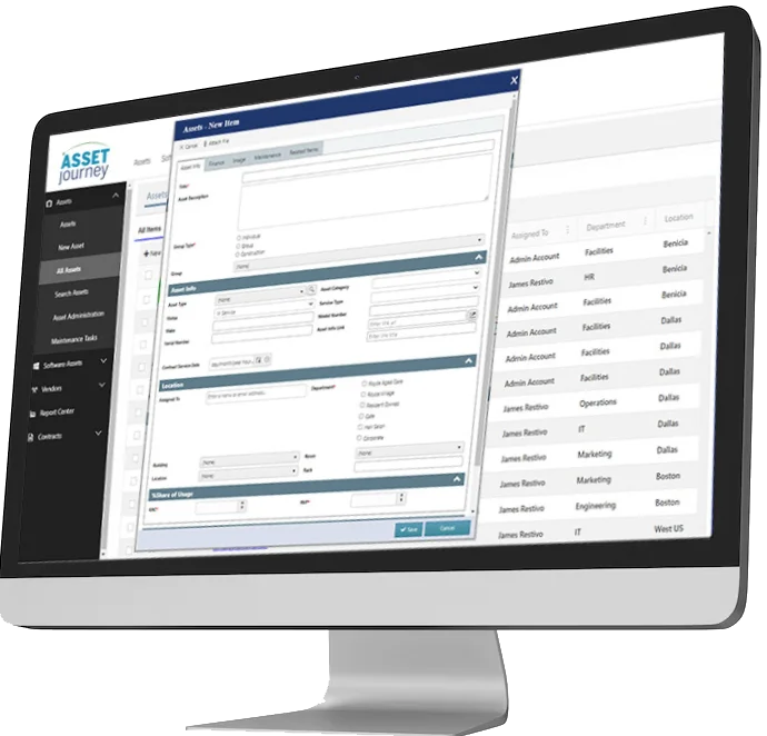 asset journey on computer screen