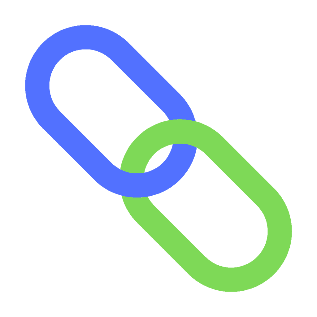 a blue link connected to a green link